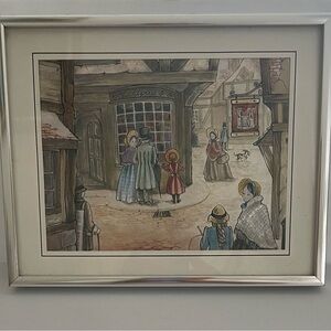 Charming Antique Shop Street Scene Art Print